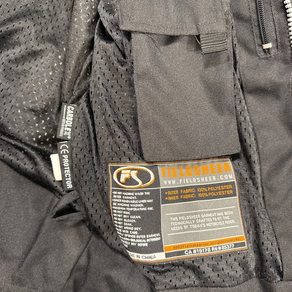 JACKET Fieldsheer Motorcycle Mens SMALL BLK Carbolex Rainguard Phoslite CE - Picture 5 of 12